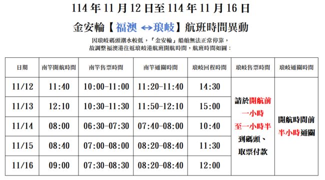 11/13【金安輪】琅岐航班－正常開航   照片